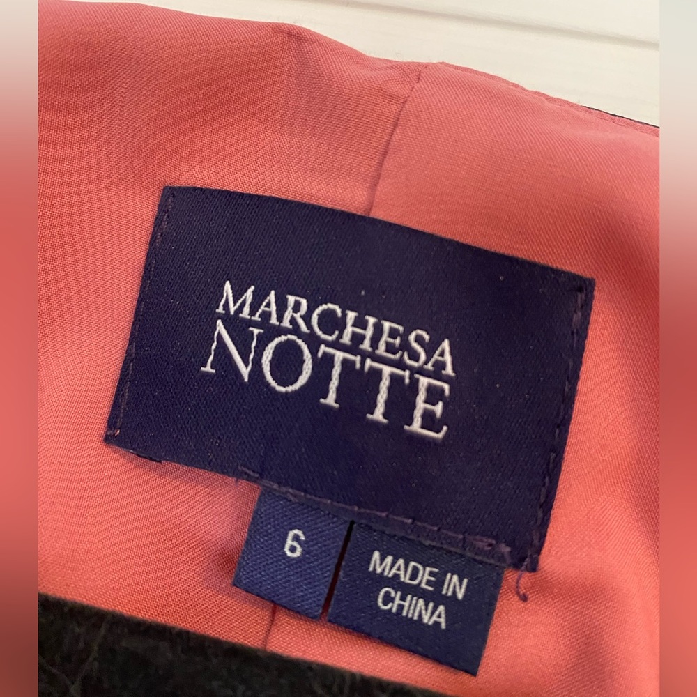 Marchesa Notte Patchwork Print Chiffon Pleated Mi… - image 4